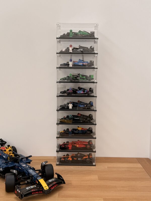 Vitrine pour LEGO® Speed Champions – Gamme F1 – Exposition sur meuble ou murale