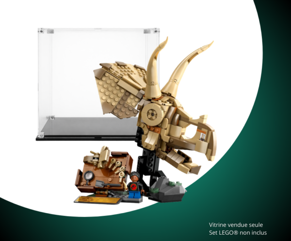 Vitrine pour le LEGO® Les fossiles de dinosaures : le crâne du tricératops #76969