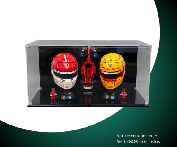 VitrineFactory - LEGO® - Visuel (100) Vitrine pour LEGO® Scuderia Ferrari HP Casques & Ferrari SF-24 F1 #43014 / #43022 / #77242