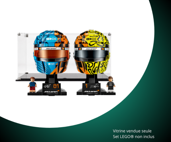 Vitrine pour LEGO® McLaren Casques Oscar Piastri & Lando Norris #43017 / #43023