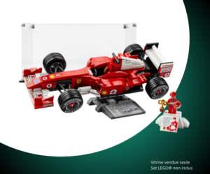Vitrine pour LEGO® Icons Ferrari F2004 et Michael Schumacher #11375 — Visuel principal Vitrine LEGO Ferrari F2004 et Michael Schumacher 11375