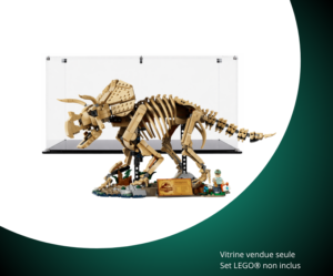 Vitrine pour LEGO® Jurassic World Les fossiles de dinosaure: le tricératops #77985 — Visuel principal Vitrine LEGO Fossile de tricératops 77985