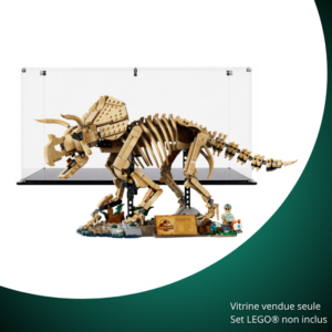 Vitrine pour LEGO® Jurassic World Les fossiles de dinosaure : le tricératops #77985