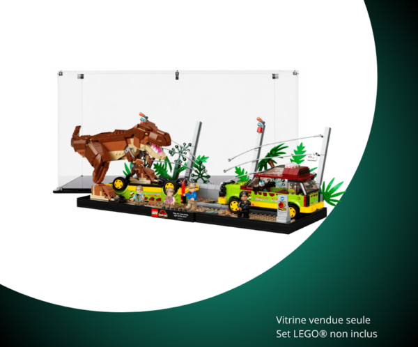 Vitrine LEGO L’évasion du T. rex de Jurassic Park 76956