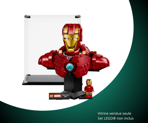 Vitrine pour LEGO® Marvel Buste d’Iron Man MK4 #76327 — Visuel principal Vitrine LEGO Buste d’Iron Man MK4 76327