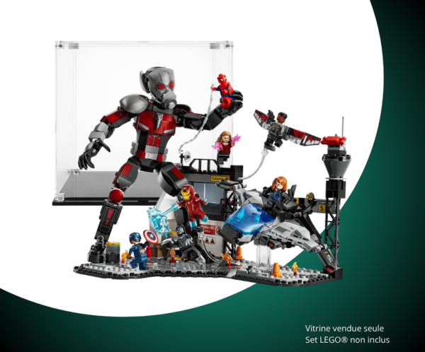 Vitrine pour LEGO® Marvel Le combat de Captain America: Civil War #76314 — Visuel principal Vitrine LEGO Le combat de Captain America : Civil War 76314
