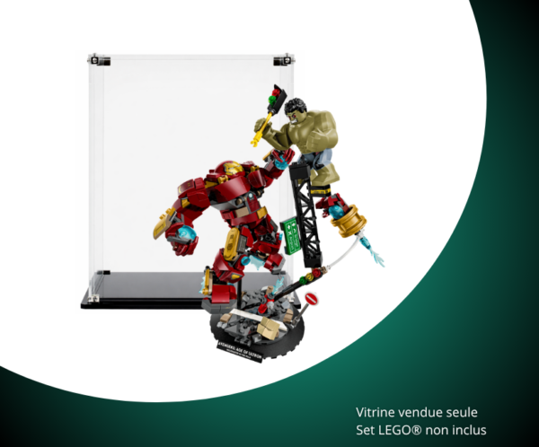 Vitrine pour LEGO® Marvel Le combat légendaire entre Hulkbuster et Hulk #76343 — Visuel principal Vitrine LEGO Le combat légendaire entre Hulkbuster et Hulk 76343