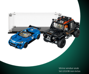 Vitrine pour LEGO® Speed Champions La Jaguar Project 7 et le Land Rover Defender #77264 — Visuel principal Vitrine LEGO La Jaguar Project 7 et le Land Rover Defender 77264