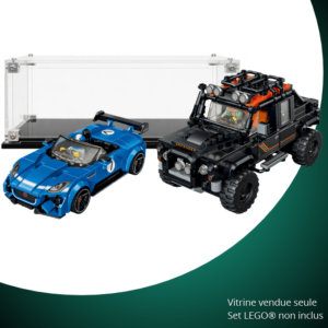 Vitrine pour LEGO® Speed Champions La Jaguar Project 7 et le Land Rover Defender #77264
