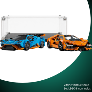 Vitrine pour LEGO® Speed Champions Lamborghini Revuelto et Huracán STO #77238