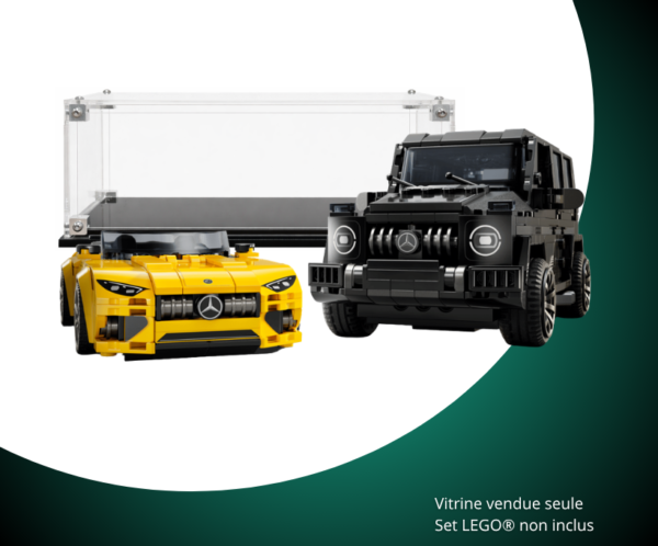 Vitrine pour LEGO® Speed Champions Mercedes-AMG G 63 et Mercedes-AMG SL 63 #76924 — Visuel principal Vitrine LEGO Mercedes-AMG G 63 et Mercedes-AMG SL 63 76924